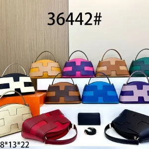 H Pattern Top Handle Bag