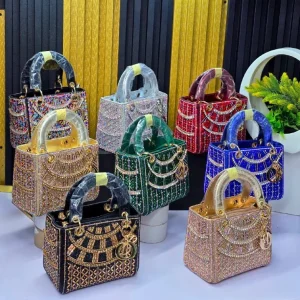 Rhinestone Glamour Top-Handle Handbag