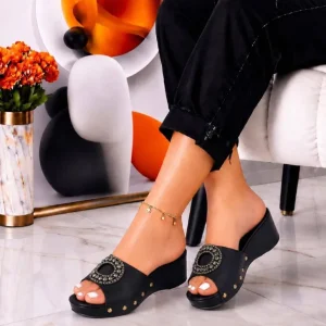 Studded Wedge Mule Slipper